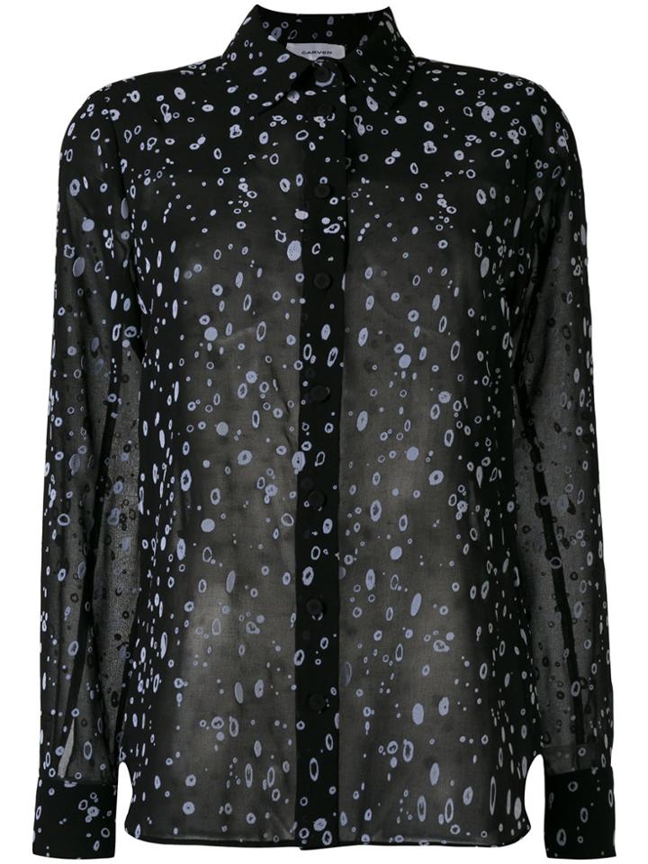 Carven Splatter Print Sheer Shirt - Black