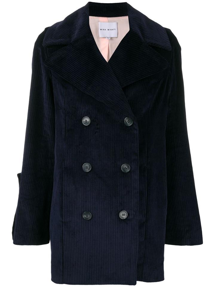 Mira Mikati Corduroy Buttoned Coat - Blue