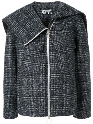 Dawei Check Print Jacket - Grey