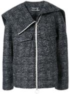 Dawei Check Print Jacket - Grey