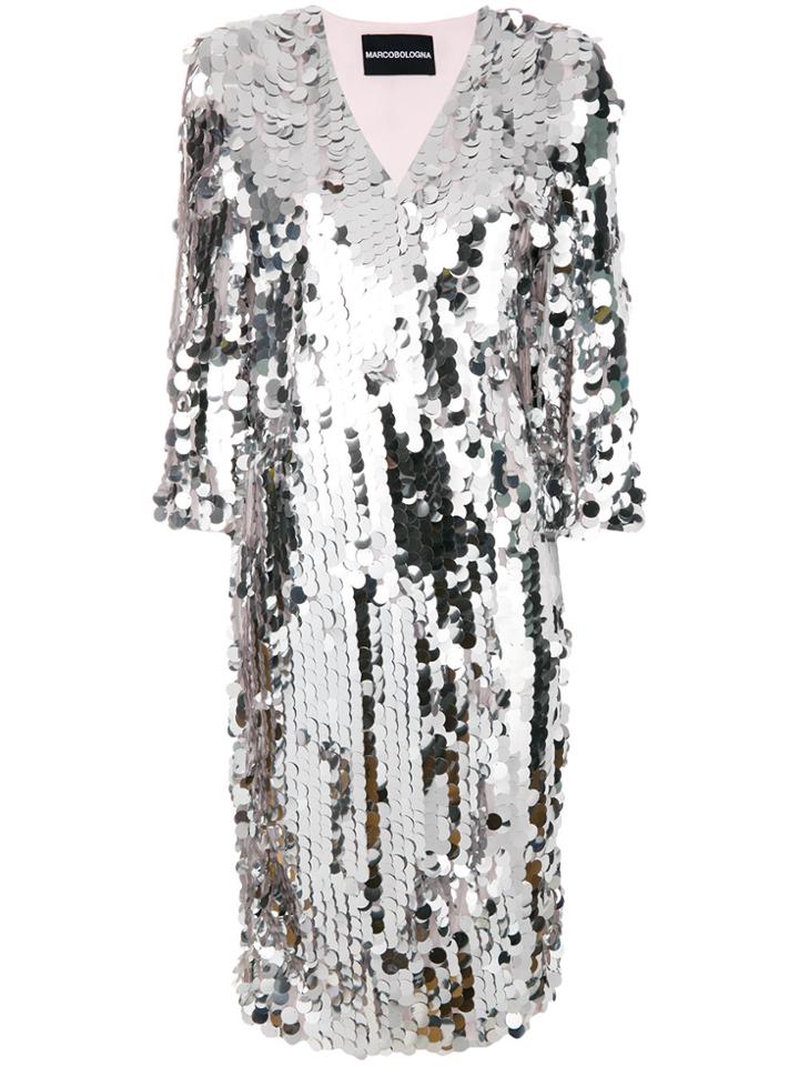Marco Bologna Sequin Coat - Grey