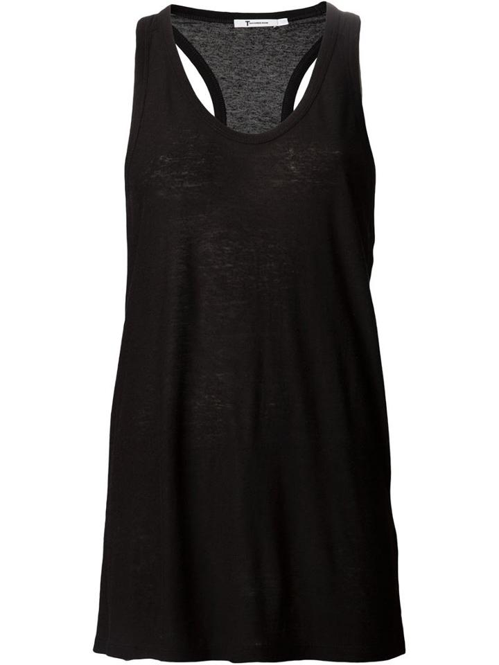 T By Alexander Wang Racerback Tank Top, Women's, Size: Xs, Black, Rayon/silk