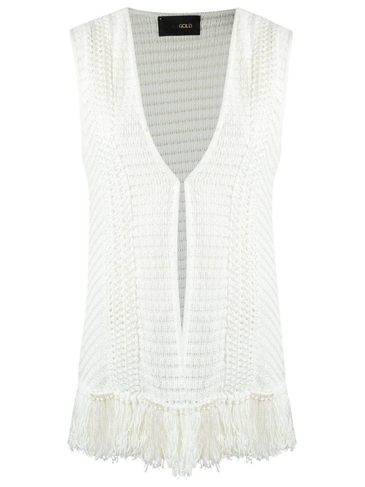 Andrea Bogosian Knit Vest, Women's, Size: Medium, White, Viscose
