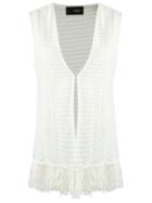 Andrea Bogosian Knit Vest, Women's, Size: Medium, White, Viscose
