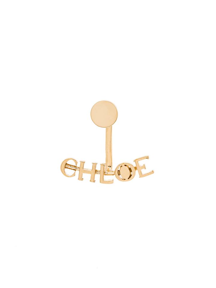 Chloé Lobe Charm Logo Earring - Metallic
