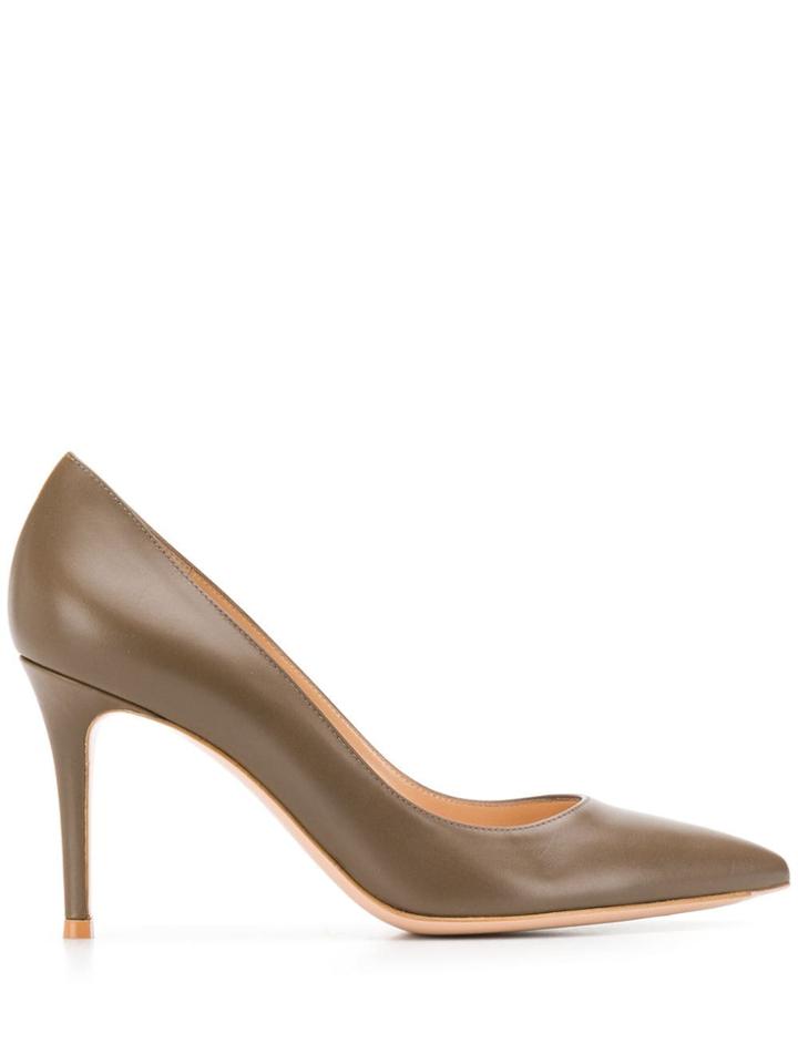 Gianvito Rossi 85 Leather Pumps - Neutrals