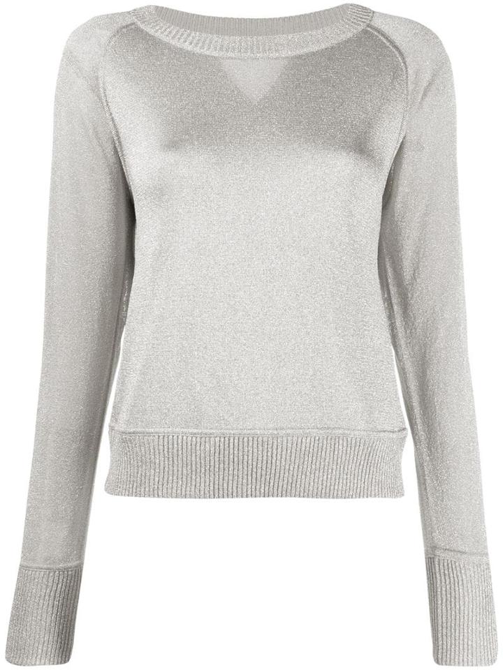 Missoni Metallized Crew Neck Pullover - Silver