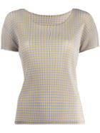 Pleats Please Issey Miyake Check T-shirt - Purple