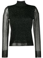 Rag & Bone Sheer Sleeved Roll Neck Jumper - Black