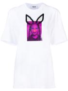 Msgm Grafittied Photo Print T-shirt - White