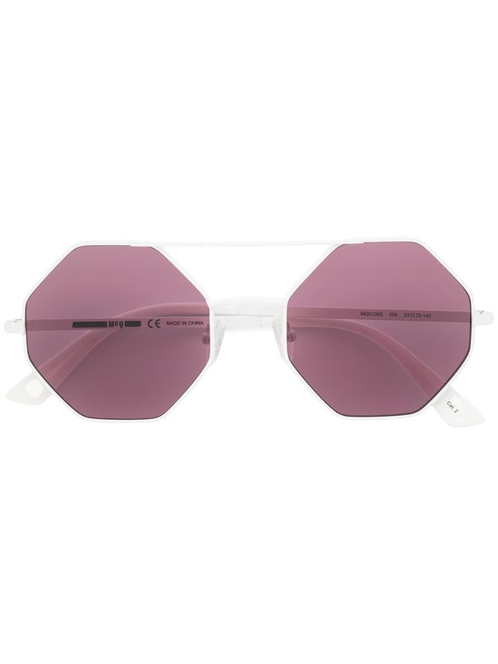 Mcq By Alexander Mcqueen Eyewear Angular Frame Sunglasses - White