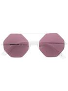 Mcq By Alexander Mcqueen Eyewear Angular Frame Sunglasses - White