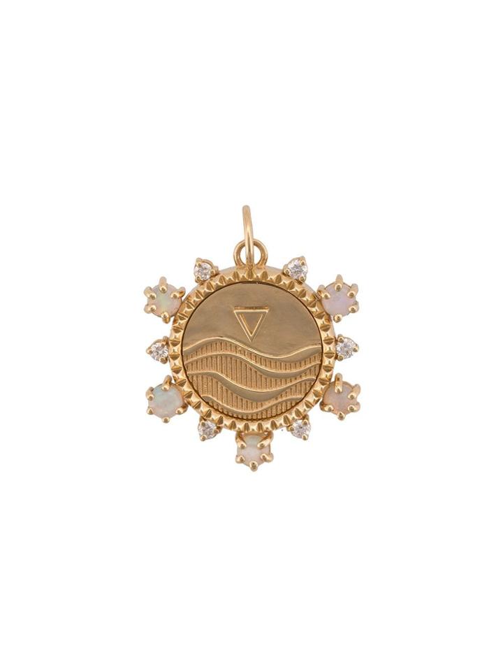 Foundrae 18kt Gold Diamond Water Element Medallion