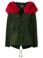 Mr & Mrs Italy Detachable Fur Hood Parka Jacket - Green