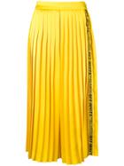Off-white Logo Tape Pleated Midi Skirt - Yellow & Orange