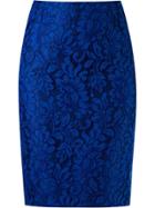 Martha Medeiros Lace Pencil Skirt - Blue