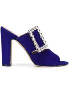 Paris Texas Crystal Buckle Sandals - Blue
