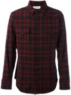 Saint Laurent Checked Shirt, Men's, Size: Medium, Red, Nylon/wool