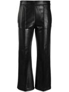 8pm Faux Leather Flared Trousers - Black