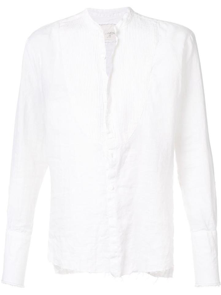 Greg Lauren Band Collar Shirt, Men's, Size: 2, White, Cotton