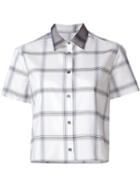 Maison Kitsuné Cropped Check Shirt, Women's, Size: 38, Nude/neutrals, Cotton