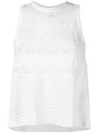 M Missoni Textured Tank Top, Women's, Size: 38, White, Cotton/polyamide/polyester/viscose