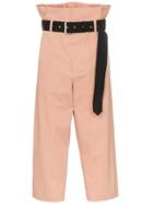 Plan C Paperbag Waist Cropped Trousers - Pink