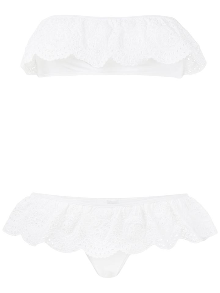 Zimmermann - Meridian Frill Bikini Set - Women - Polyamide/spandex/elastane - 1, White, Polyamide/spandex/elastane