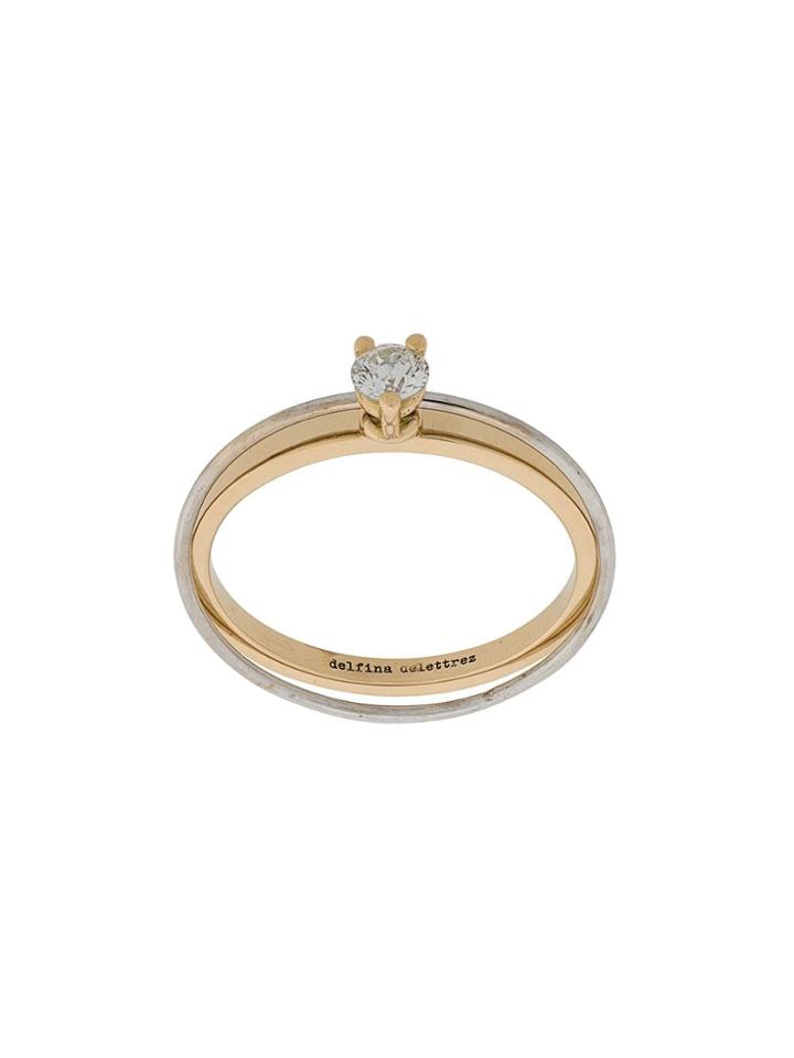 Delfina Delettrez 18kt Yellow And White Gold Two In One Diamond Ring