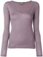 N.peal Superfine V-neck Sweater - Pink & Purple
