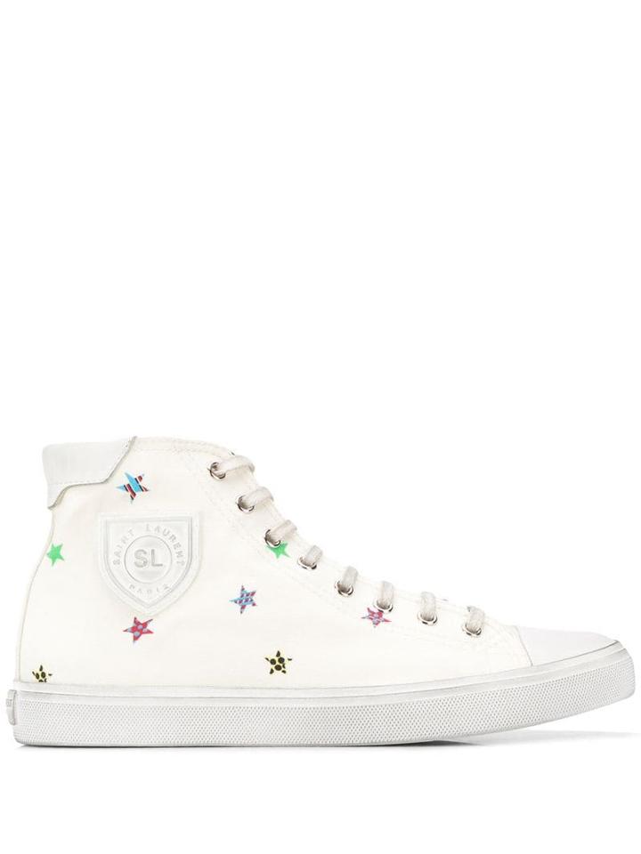 Saint Laurent Star-print Sneakers - White