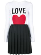 Love Moschino - Love Print Dress - Women - Cotton/polyester/spandex/elastane - 38, Black, Cotton/polyester/spandex/elastane