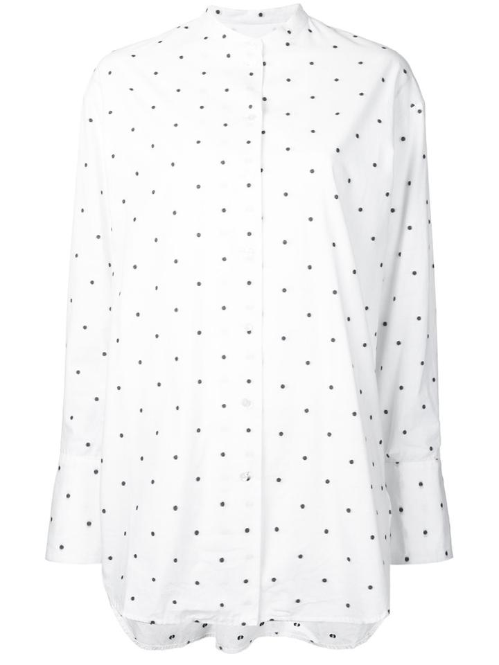 Bassike - Dot Longsleeve Shirt - Women - Cotton - 8, White, Cotton