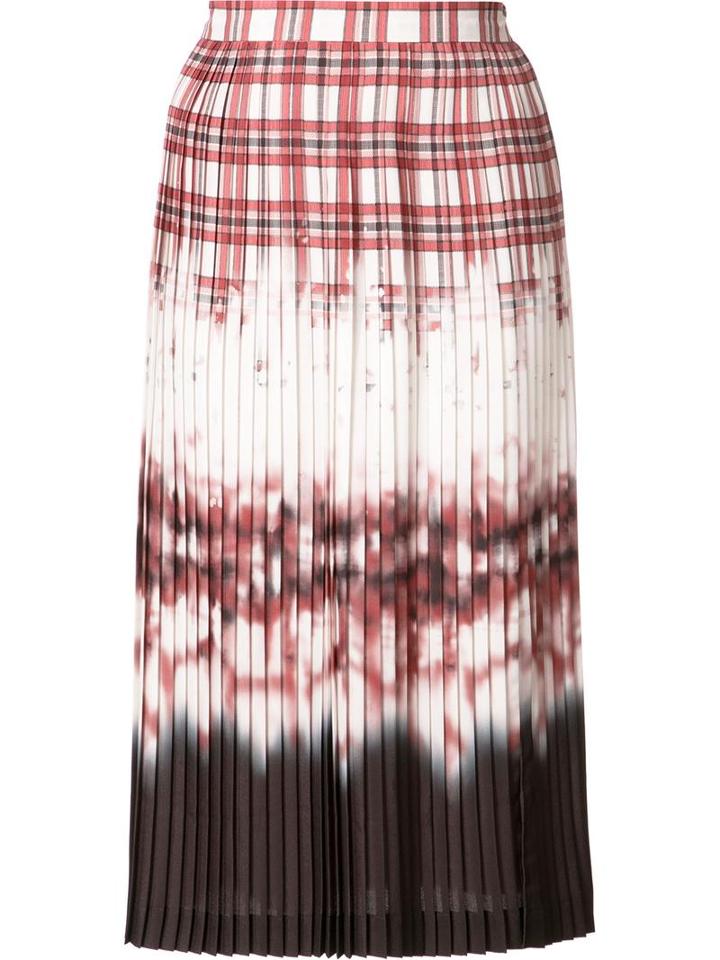 Altuzarra Tie Dye Pleated Skirt, Women's, Size: 38, Red, Polyester