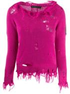Etro Distressed Knitted Jumper - Pink