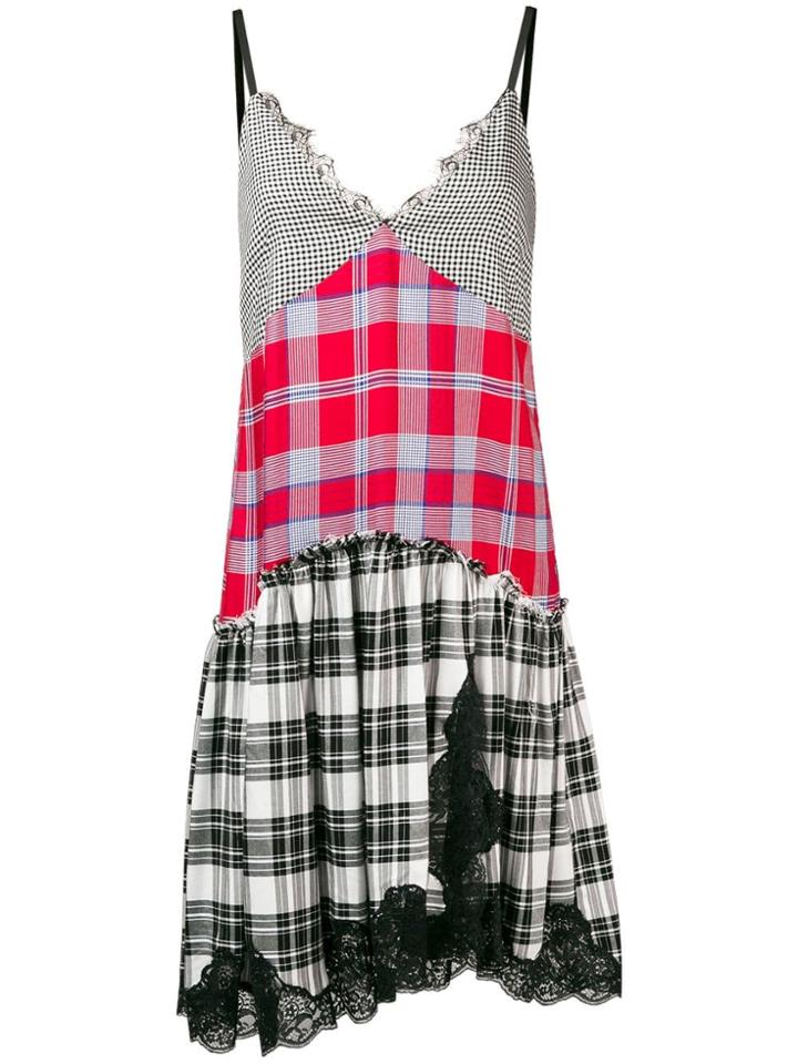 Semicouture Contrast Panel Check Dress - Black