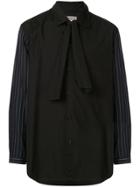 Yohji Yamamoto Striped Sleeves Shirt - Black