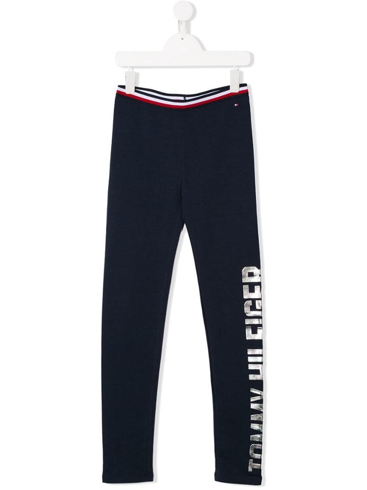 Tommy Hilfiger Junior Teen Metallic Logo Leggings - Blue
