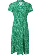 Harley Viera Newton Floral Print V-neck Dress, Women's, Size: 2, Green, Silk