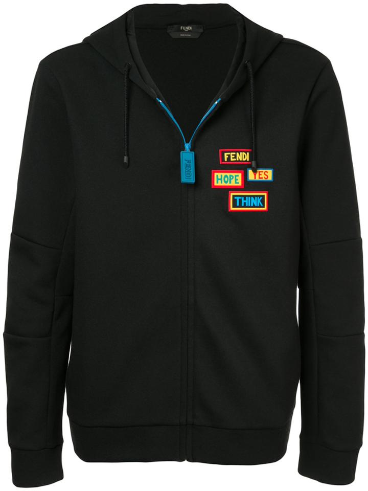 Fendi Badge Patch Zip Hoodie - Unavailable