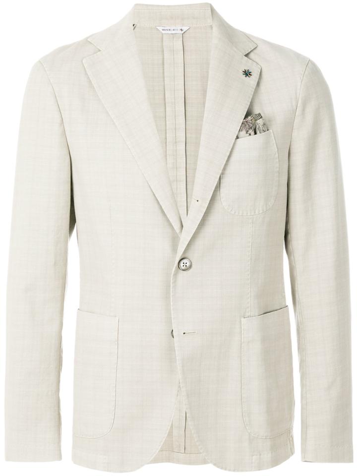 Manuel Ritz Single Breasted Blazer - White