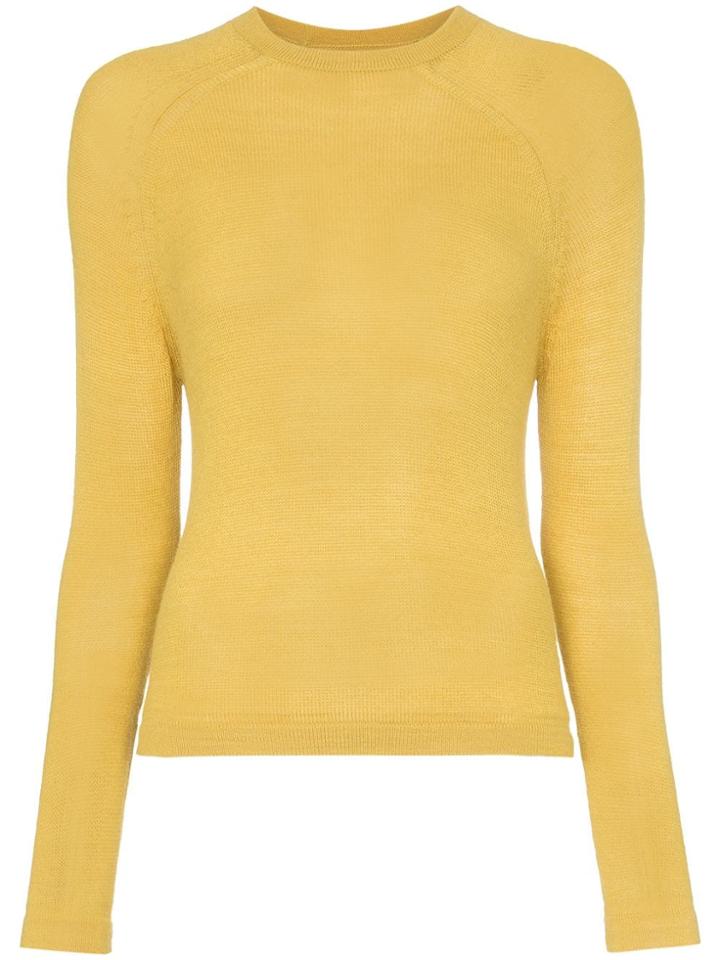 Carcel Crew Neck Alpaca Wool Sweater - Yellow