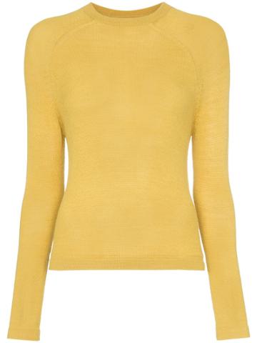Carcel Crew Neck Alpaca Wool Sweater - Yellow