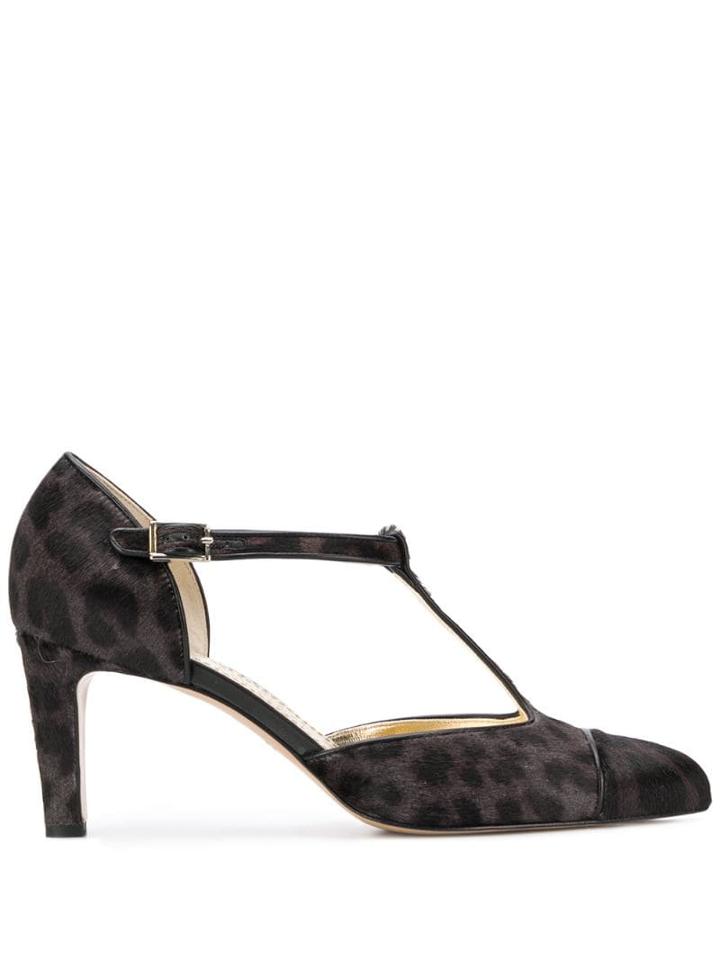 Antonio Barbato Animal-print T-bar Pumps - Grey