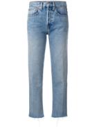 Re/done Stove Pipe High Waist Cropped Jeans - Blue