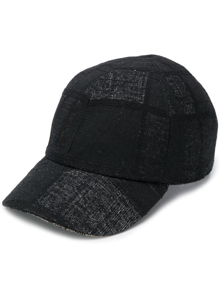 Stephan Schneider Check Panel Woven Cap - Black