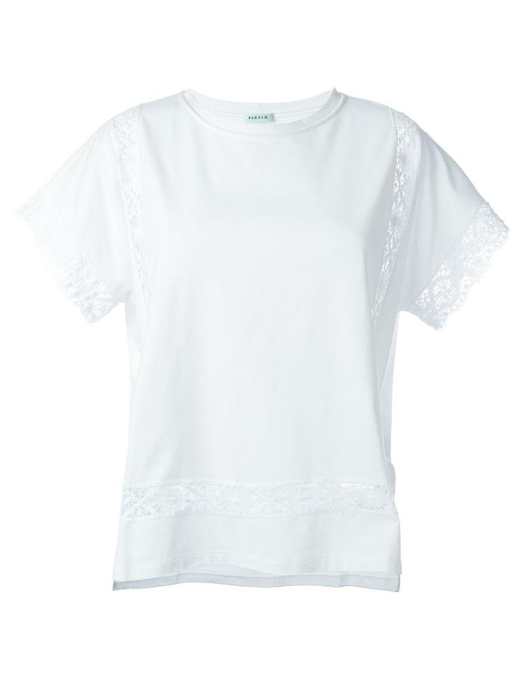 P.a.r.o.s.h. Crochet Detail T-shirt, Women's, Size: M, White, Spandex/elastane/cotton