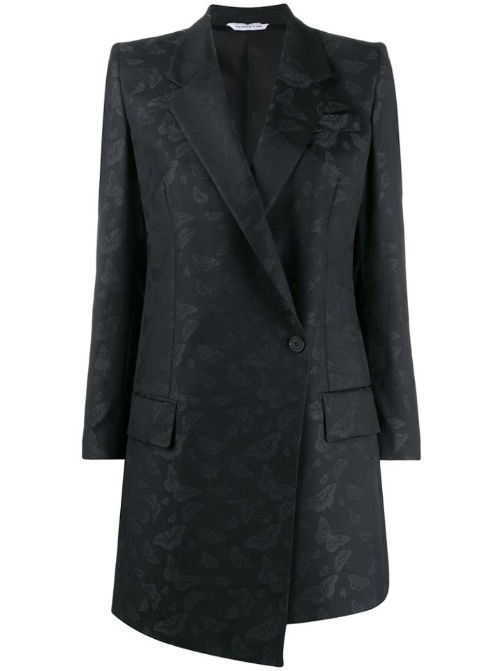 Tonello Butterfly Jacquard Asymmetric Blazer - Black