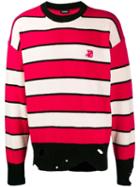 Diesel Striped Contrast-trim Jumper - Red