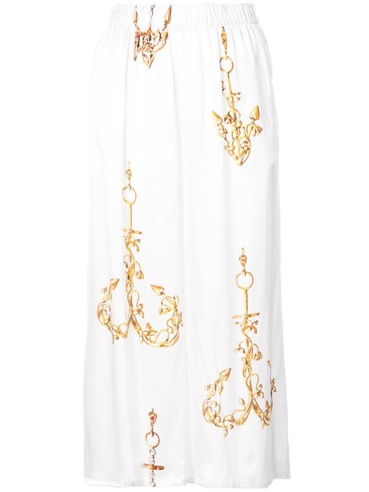 Natasha Zinko Wide-leg Printed Trousers - White